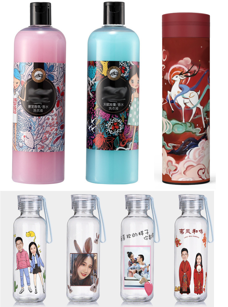 化妝品，小玻璃瓶打印圖片效果
